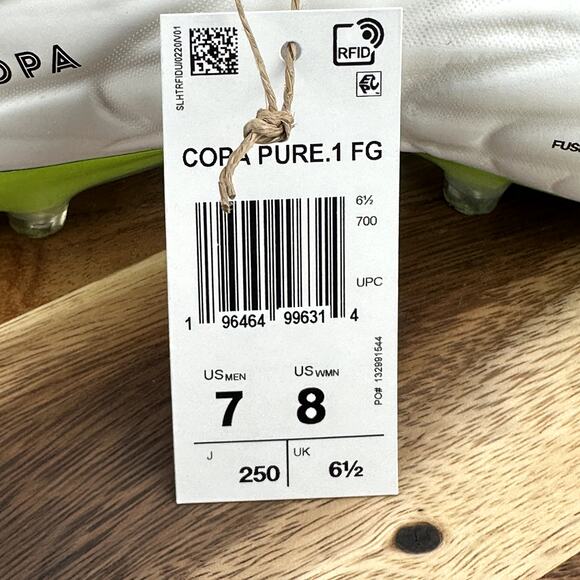 Adidas Copa Pure .1 FG Men\'s 7/ Women\'s 8 Soccer Cleats White Green HQ8971 NEW main image 10
